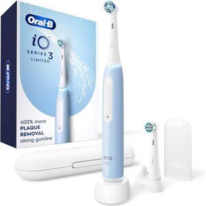 Oral-B iO Deep Clean Rechargeable Electric Powered Toothbrush, Icy Blue with iO